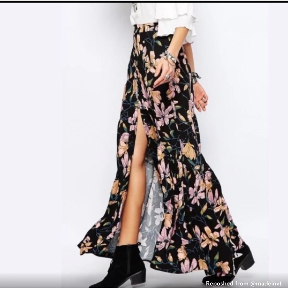 Free people floral vintage skirt size 6